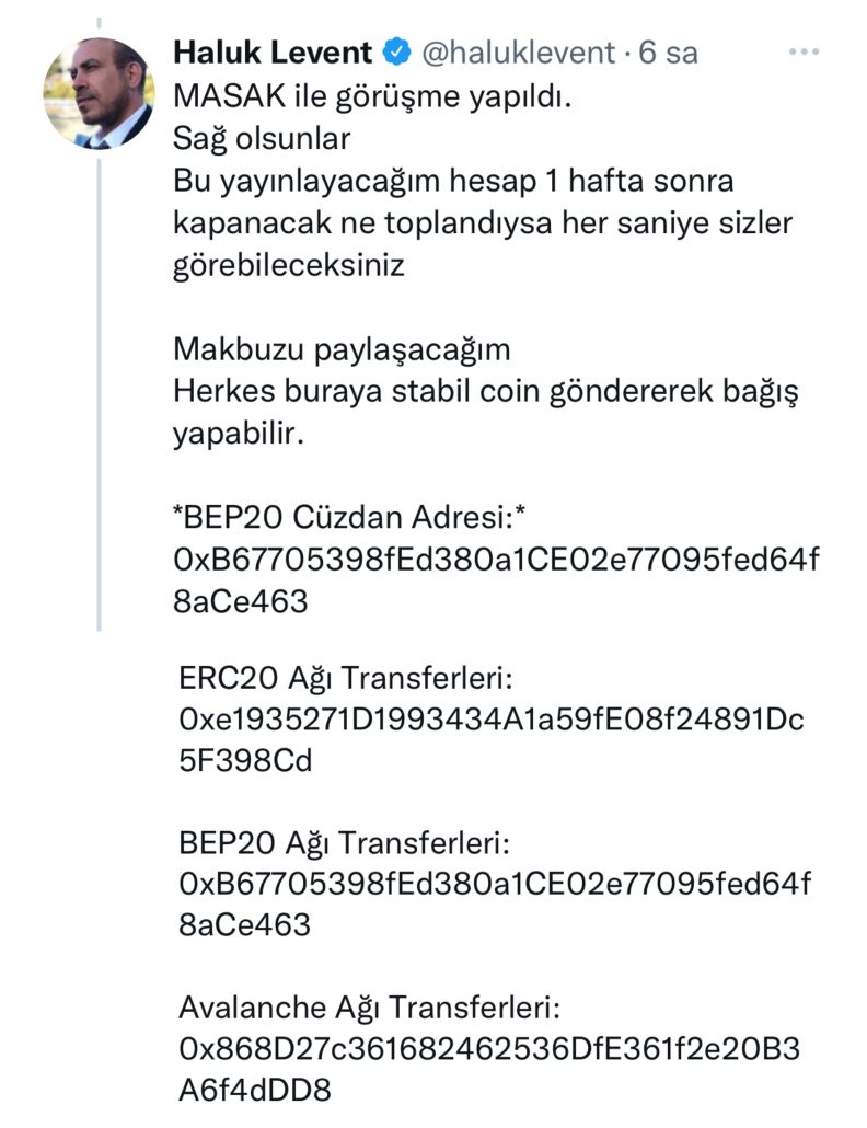 ahbap deprem bağışı - kripto